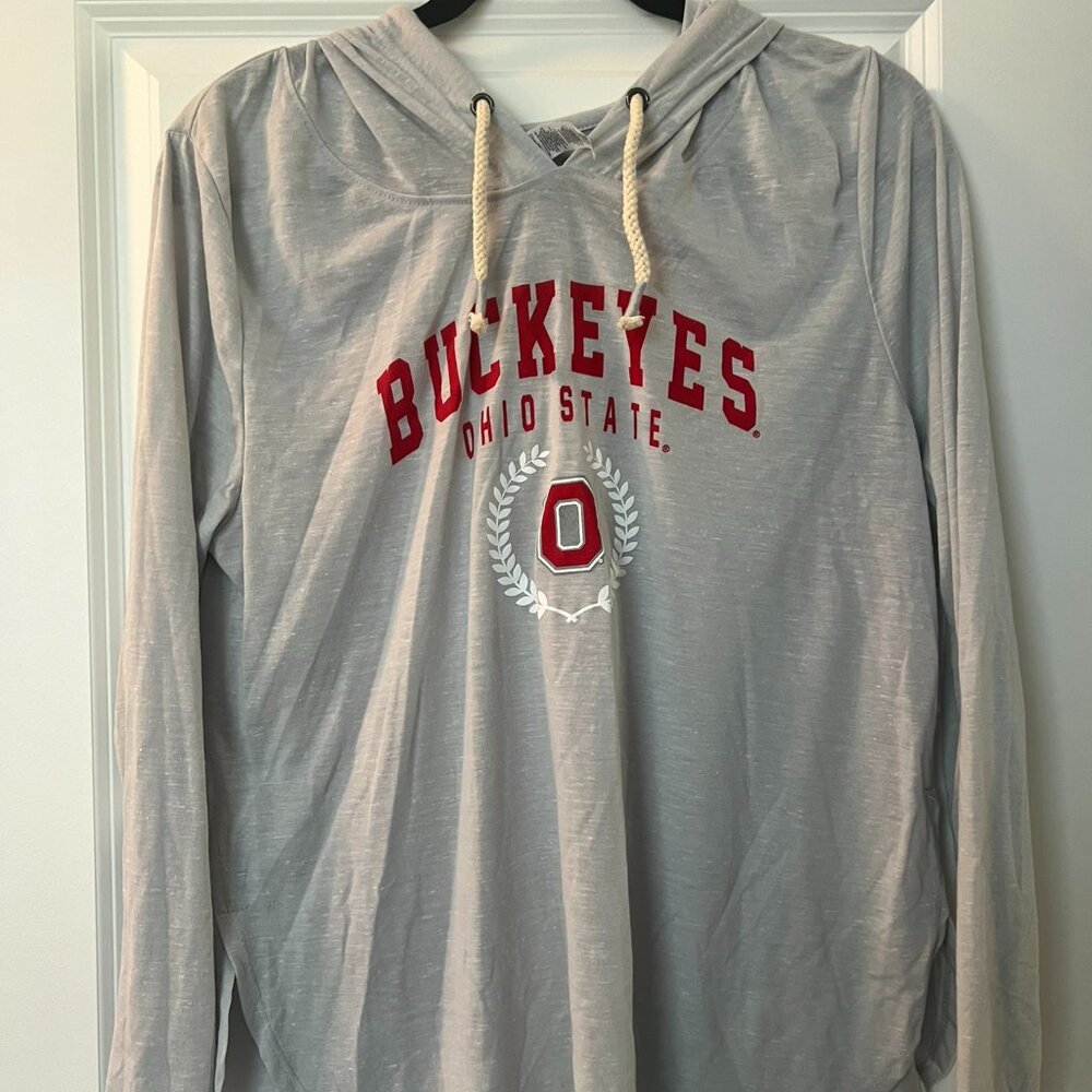 Ohio State Buckeyes Colosseum Athletics Lightweight Hoodie Gray Women's Size L